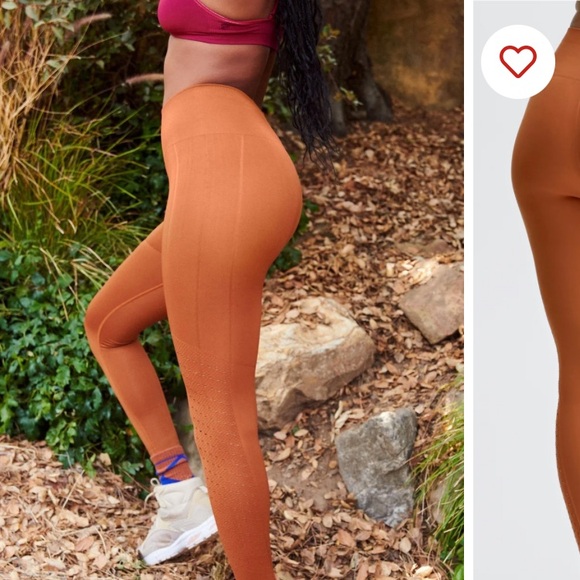 Fabletics Pants - Seamless High-Waisted 7/8 Legging in Burnt Orange